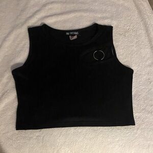Black Sleeveless Crop Top